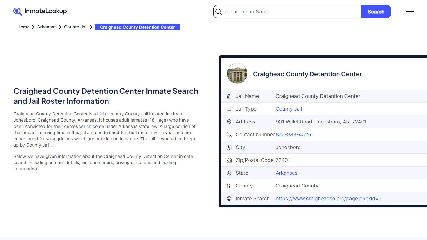 Craighead County Detention Center Inmate Search, Jail Roster, Bookings ...